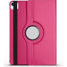 Ertürk Store Apple ile Uyumlu iPad Pro 11 2024 Dönebilen Standlı Pembe Koyu Tablet Kılıfı