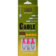 Ertürk Store Mtl 3 In 1 USB Kablo, Pembe