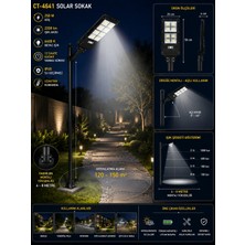 Cata CT-4641 250W Solar Sokak Aydınlatma 2200 Lümen 6400K IP65