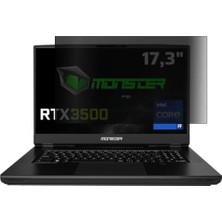 Ertürk Store Monster Markut M7 17.3 Inç 16:9 Anti-Spy Gizlilik Ekran Koruyucu, 9h Temperli Nano Esnek Cam, Parlama Önleyici