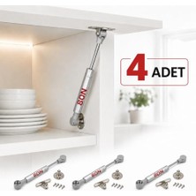 Ertürk Store (4ADET) Dolap Kapak Amortisörü 80N Gri 20 cm Gazlı Piston Kapak Hidroliği Mutfak Dolabı Pistonu