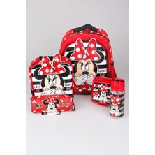 Ertürk Store Minnie Mouse Lisanslı Okul Seti: Çanta, Beslenme Çantası, Kalem Çantası, Matara ve Beslenme Kabı