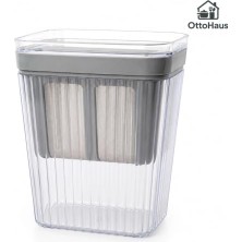 Ertürk Store 2200 ml Yoğurt Süzme Kabı; Paslanmaz Çelik Filtreli 3 Parçalı Süzme Yoğurt Aparatı, Kapaklı Şeffaf Hazne, Labne, Lor Peyniri ve Kefir Süzgeci