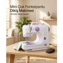 Efnaz Style Çok Fonksiyonlu Mini Dikiş Makinesi 12 Dikiş Seçenekli 2 Kademeli Hız Ayarlı