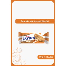 Ülker Ikram Fındık Kremalı Bisküvi - Daha Bol Fındık Krema - 99 Gram - 24 Adet