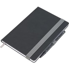 Ertürk Store A5 Not Defteri, Tükenmez Kalemli, Elastik Bantlı, Kalem Halkalı, Kitap Ayraçlı, Fsc Kâğıt, Suni Deri, Metal, Siyah