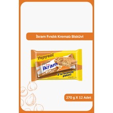 Ülker Ikram Fındık Kremalı Bisküvi - 3'lü Paket - 270 Gram - 12 Adet