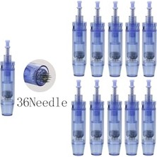 Ertürk Store Dermapen Iğnesi, 36 Pin, 10 Adet, Mavi Kapaklı Soketli Kartuş