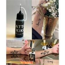 Ertürk Store Akrep Kanat Likit Kalem Uçlu Siyah Geçici Dövme Seti Fırça ve Şablon Hediyeli