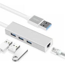 Ertürk Store FC06 3 Bağlantı Noktalı Usb3.0 To 3usb3.0 10/100 Mbps Ethernet Kablolu Çevirici