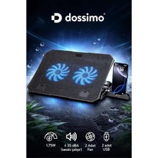 Ertürk Store Nitro S22 Notebook Soğutucu Standı, 2 Fanlı, Işıklı, Telefon Tutuculu, USB Çoklayıcı