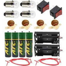 Ertürk Store Ampul, Seri ve Paralel Basit Elektrik Devresi 1 Paket Deney Seti Sarı Mini Duy 4 Adet Mini 4 Adet Anahtar Iş Eğitimi Seti