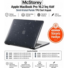 Str Store MacBook Pro 16.2 Inç Kılıf A2485 A2780 A2991 A3403 A3186 A3428 A3429 Uyumlu Simli Kristal Parlak Siyah Hard Case Şeffaf Sert Kapak Ince Koruyucu
