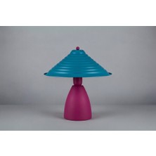 Pryamid Masa Lambası Turquoise & Fuchsia