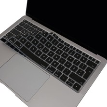 Str Store MacBook Air 13 Retina Türkçe F Klavye Koruyucu A1932 A2179 A2337 M1 | 2018-2020 Uyumlu Silikon Keyboard Cover Touch Id Siyah Siyah