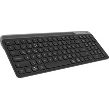 Str Store KB-BT90 Siyah/gri Bluetooth+ 2.4ghz Telefon Tablet Standlı Şarjlı Q Mac/win/android/ıos Uyumlu Kablosuz Klavye