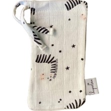 Str Store White Zebra Muslin Biberon Kesesi