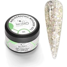 Ertürk Store Holographic Builder Gel, Nail Art Için Protez Tırnak Jeli No.05, Glitter Yeşil Simli, 10 G