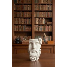 Zeroxo Dekoratif Filozof Büstü - Marcus Aurelius Tasarımlı Heykel Biblo - Masa ve Kitaplık Dekoru Beyaz 10 x 15