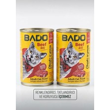 Bado 2 Li Yetişkin Kedi Konserve Mama Etli 400 gr x 2