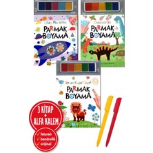 Net Çocuk Yayınları Alfa Kalem+ Kolektif 3 Kitap Set (Parmak Boyama-Resim Kadar Güzel+Parmak Boyama-Dinozorlar+Parmak