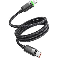 Ertürk Store CA-2010 36W Usb-C To Lightning Manyetik Sarılabilir Kablo 1.2 M Siyah