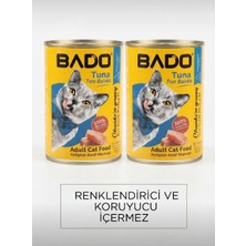 Bado 2 Li Yetişkin Kedi Konserve Mama Ton Balıklı 400 gr x 2