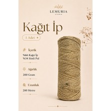 Lemuria Studio Lemuria Paper Shine 200 Simli Kağıt Ip 200 G 200 M – Çanta, Aksesuar ve Dekoratif Örgü Ipi