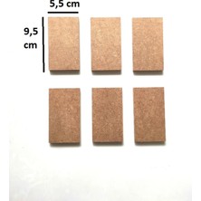 Str Store 6'lı Mini Magnet Altı/boyanabilir Magnetik/çok Amaçlı Mini Ahşap Plaka 9,5 x 5,5 Cm, Naturel, Tek Ebat
