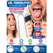 ERHCE Dil Temizleyici Dil Sıyırıcı Ağız Bakım Aparatı Paslanmaz Çelik U Dil Kazıyıcı