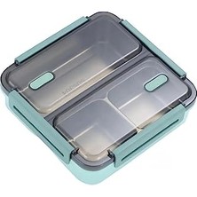 Marmara Avm Vagonlife Bento 950 ml Lunchbox Tek Katlı 3 Bölmeli Çelik Sefer Tası Yemek Kutusu (Koyu Yeşil)