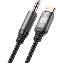 Str Store 3.5mm Çivi Jack Type-C Aux Kablosu Metal Uçlar Hasır Kablo (Ac-05)