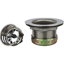 Marmara Avm 878PC Paslanmaz Çelik Bar Lavabo Süzgeci, Sepetli, 5-6.4 cm Açıklık, Parlak Krom