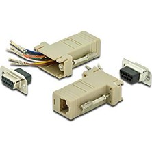 Marmara Avm D-Sub 9 - RJ45 Adaptör Kendiniz Montaj Için Bağlantı Soketten Sokete RS-232 RS-485 Pvc Gövde