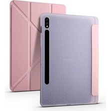 Marmara Avm Kapak; Samsung Galaxy Tab S7 Fe Lte (T737-T736-T733-T730) ile Uyumlu Kılıf Kalem Bölmeli Standlı Akıllı, Pembe