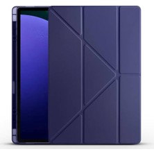 Marmara Avm Galaxy Tab S10 Ultra ile Uyumlu Tri Folding, Kalem Bölmeli, Standlı Tablet Kılıfı Lacivert