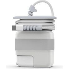 Marmara Avm MacBook Şarj Aleti Kılıfı Pvc Sert Kapak + Kablo Düzenleyici, 29W A1540,30W A1882,35W A2571 Usb-C Uyumlu, Adaptör Koruyucu Şeffaf