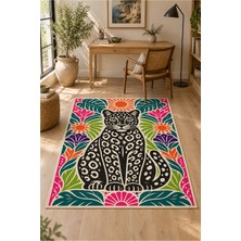 Rugs Modern Halı Dora Vintage Folklorik Çiçek Desenli Çok Renkli Ince Dokuma Taban Salon Halısı OZL198