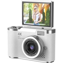 Marsilyan 4K Dijital Retro Video Kamera 48MP 18X Zoom Flaşlı (32GB) Kart Dijital Vlog Fotoğraf  Makinesi Türkçe