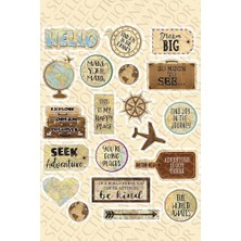 Marmara Avm Vintage Old Retro Ülkeler Bavul Tipi Etiket, Laptop, Ipad, Defter, Kitap, Planlayıcı Sticker Seti