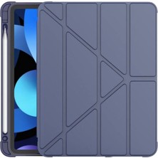 Marmara Avm Samsung Galaxy Tab S7 T870 T875 T877 ile Uyumlu Kılıf Kalem Bölmeli Trifolding Case Lacivert