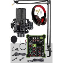 Marmara Avm MX-2020 Functional Paket-2, Stüdyo Mikrofon, Ses Kartlı Mikser, Kulaklık, Stand