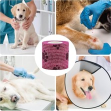 Marmara Avm Desenli Kendinden Yapışkanlı Elastik Bandaj, Köpek Kedi Pati Bandajı Sargısı