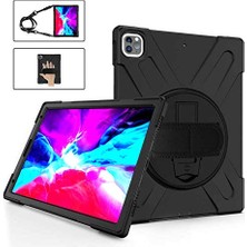 Marmara Avm Apple iPad Pro 12.9 5. Nesil 2021 ile Uyumlu Defender Askılı Zırhlı Tank Kılıf A2378 A2379 A2461 A2462 Siyah