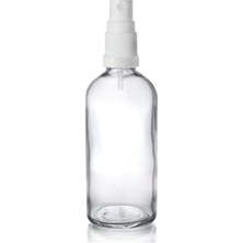 Marmara Avm 5 Adet 100 ml Şeffaf Cam Şişe, Beyaz Parmak Sprey Kapaklı