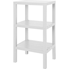 Marmara Avm 3 Katlı Köşe Rafı, Banyo, Mutfak ve Kiler Için Yer Tasarruflu Organizer, Çok Amaçlı Plastik Raf, 3 Farklı Renk Seçeneği (38X29X74 Cm) (Beyaz)