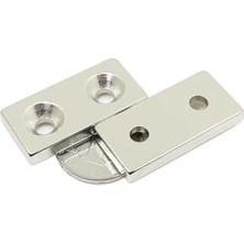 Marmara Avm Dünya Magnet 2 Adet, Köşeli, Neodyum Mıknatıs, 40X20X5 Mm, D: 10/5 Mm, Iki Havşa Delikli, Güçlü Magnet, N35