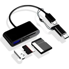 Marmara Avm A5256 Type-C Micro USB 3in1 Sd Micrsd Kart Okuyucu Otg Çevirici Kablosu x 2 Adet