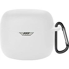 Marmara Avm Kulaklık, Jbl Tune Flex 2 ile Uyumlu Kılıfı Kancalı Kılıf Darbeye Dayanıklı Silikon Yumuşak Koruyucu Toz ve Kirden Koruyan Jbl Tune Flex2 ile Uyumlu Koruyucu Kapak Beyaz