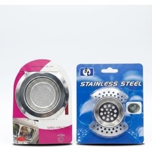 Marmara Avm Lavabo Evye Gider Süzgeci Seti, Paslanmaz Çelik, 1 Adet 8 cm + 1 Adet Büyük 11,5 Cm, Süzgeç Filtre ve Gider Koruyucu